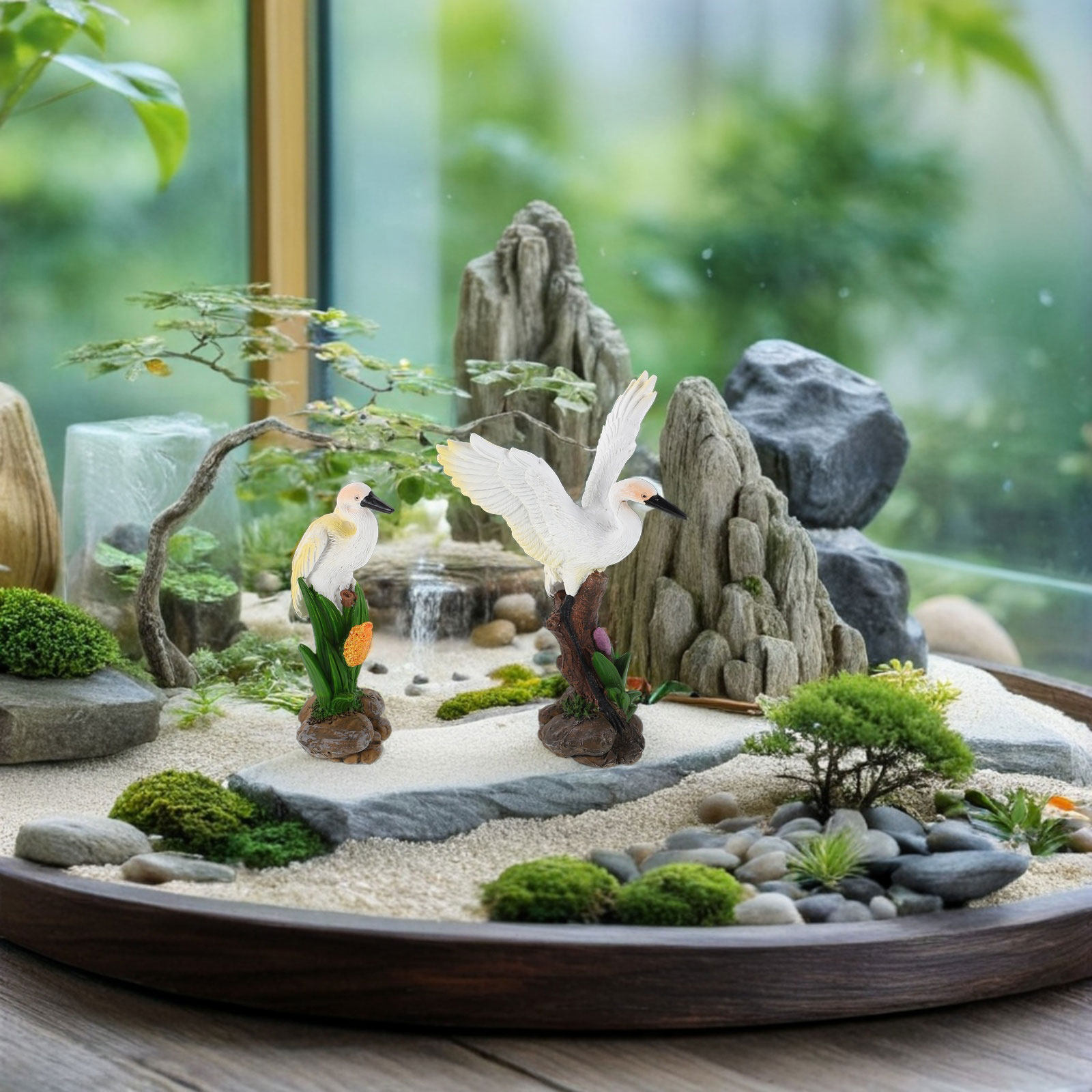 Bonsai Garden Landscape Design - 2 Pezzi Scultura in Resina Statua